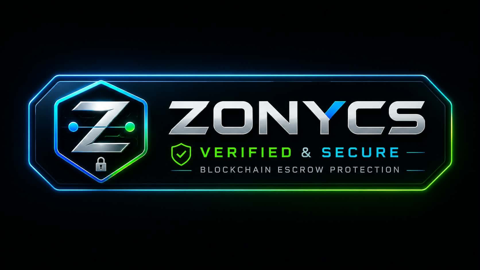 Zonycs verified and secure blockchain escrow protection banner